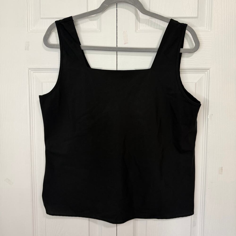 Vintage 80's Square Neck Wide Straps Black Tank Top